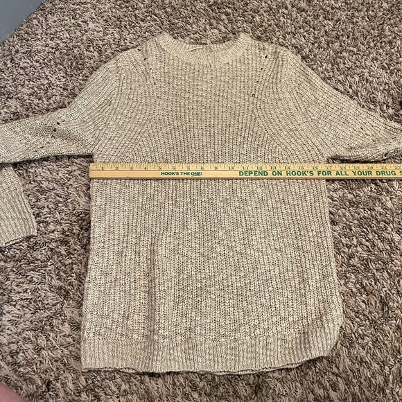 Mango basics crew neck tan knit sweater - Picture 3 of 5
